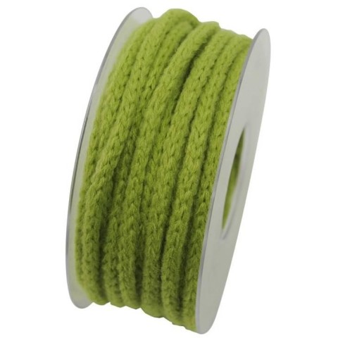 ROTOLO TRECCIA LANA VERDE MELA 6MMX20MT